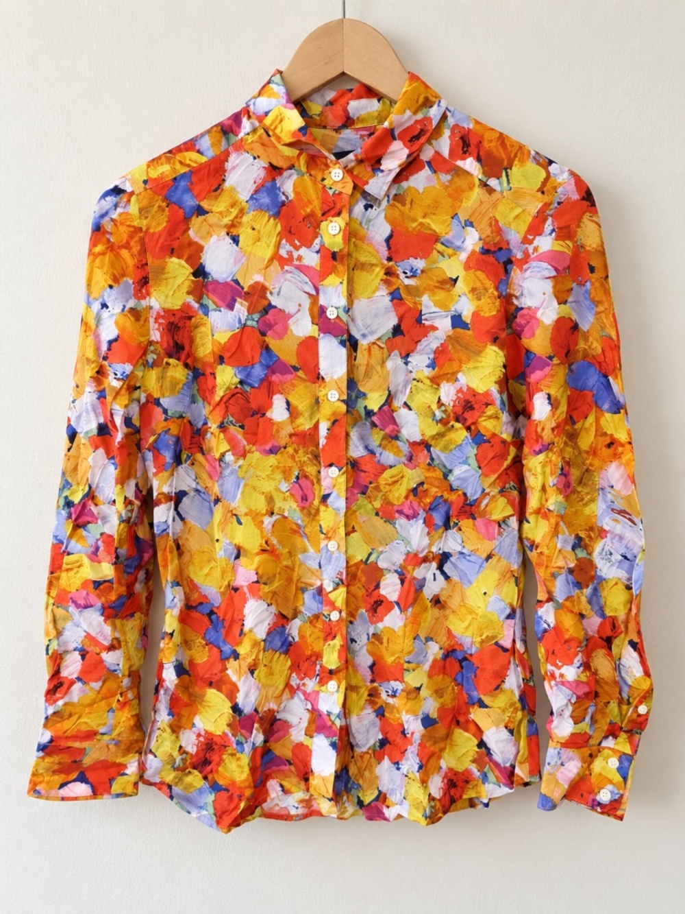 Sportscraft Silk Blend Abstract Print Button Down Shirt